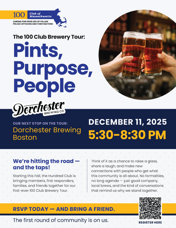 100 Club Brewery Tour Graphic for the December 11th, 2025 event.